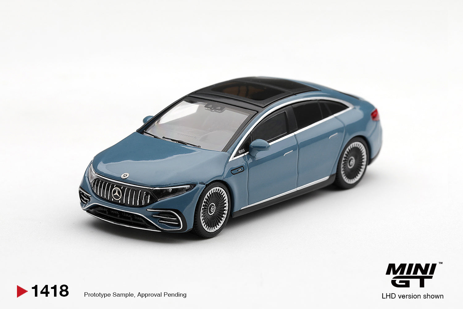 (Pre-order) Mini GT #1418 Mercedes-AMG EQS 53 Blue RHD Diecast Model Car