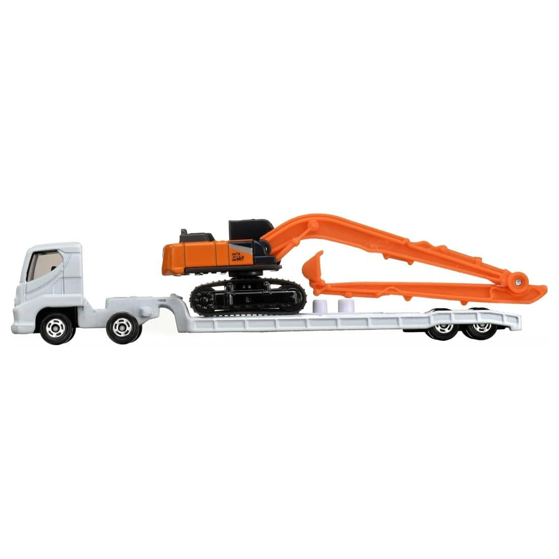 Takara Tomy Tomica No.143 Hitachi Long Front Excavator ZX210-7 SLF & Transporter