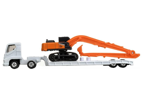 Load image into Gallery viewer, Takara Tomy Tomica No.143 Hitachi Long Front Excavator ZX210-7 SLF &amp; Transporter
