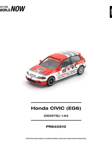 (Pre-order) POP RACE 1/64 HONDA CIVIC (EG6) IDEMITSU Diecast Model Car #PR640510