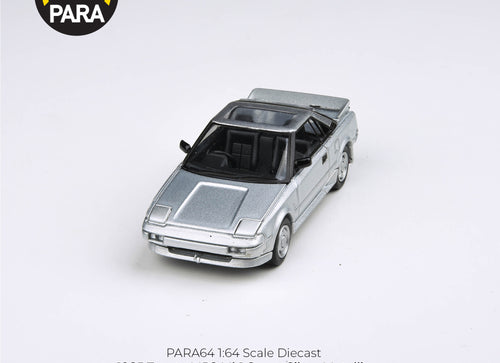 Load image into Gallery viewer, PARA64 1/64 1985 Toyota MR2 MK1 Super Silver Metallic - closed lights (RHD)
