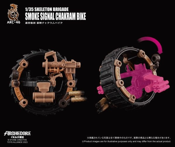 ARCHECORE ARC-46 Skeleton Brigade Smoke Signal Chakram Bike Figure Set
