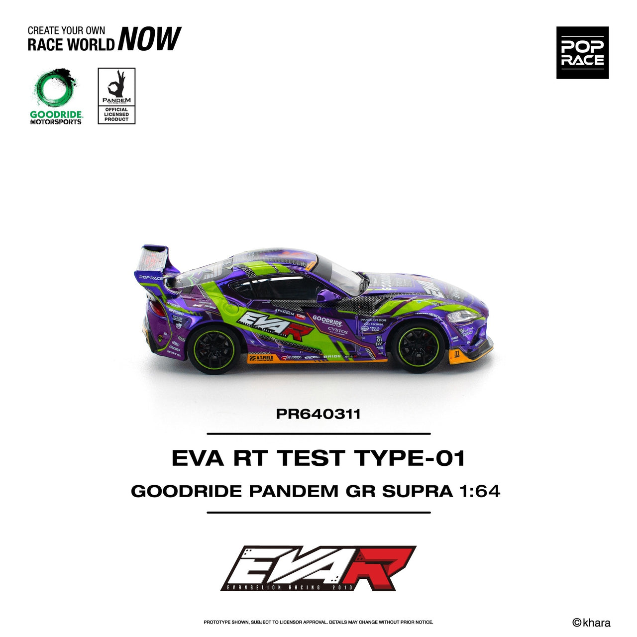 (Pre-order) POP RACE 1/64 eva rt test type-01 goodride pandem gr supra
