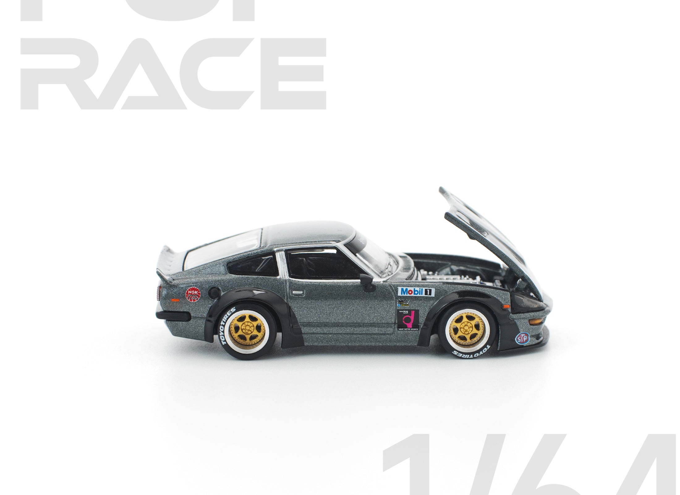 (Pre-order) POPRACE 1/64 PANDEM 280ZX GUN METAL Diecast Model Car