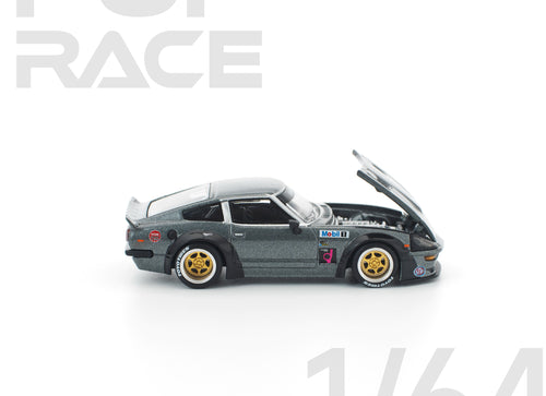 Load image into Gallery viewer, (Pre-order) POPRACE 1/64 PANDEM 280ZX GUN METAL Diecast Model Car
