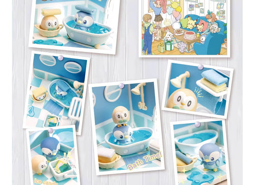 Load image into Gallery viewer, Takara Tomy Pokemon PokePiece House Bathroom Piplup &amp; Rowlet  set
