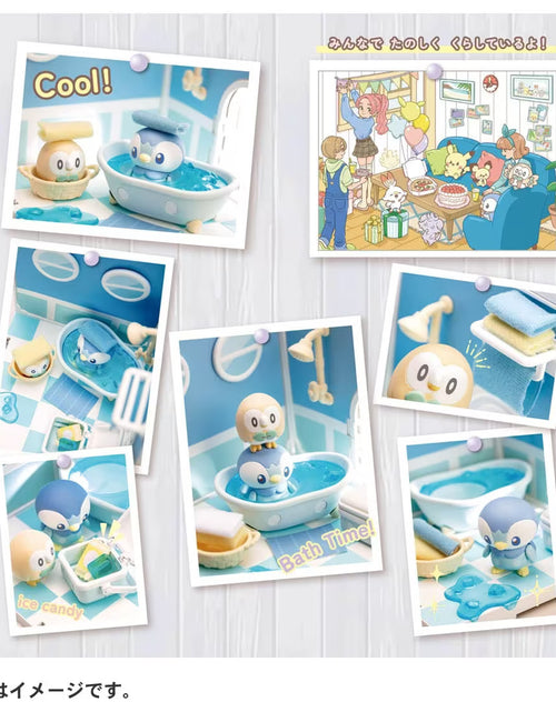 Load image into Gallery viewer, Takara Tomy Pokemon PokePiece House Bathroom Piplup &amp; Rowlet  set
