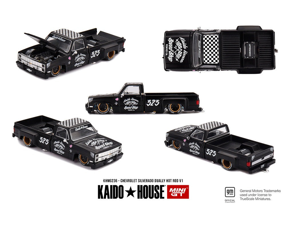 (Pre-order) Kaido House X Mini GT Chevrolet Silverado Dually Hot Rod V1 #KHMG236
