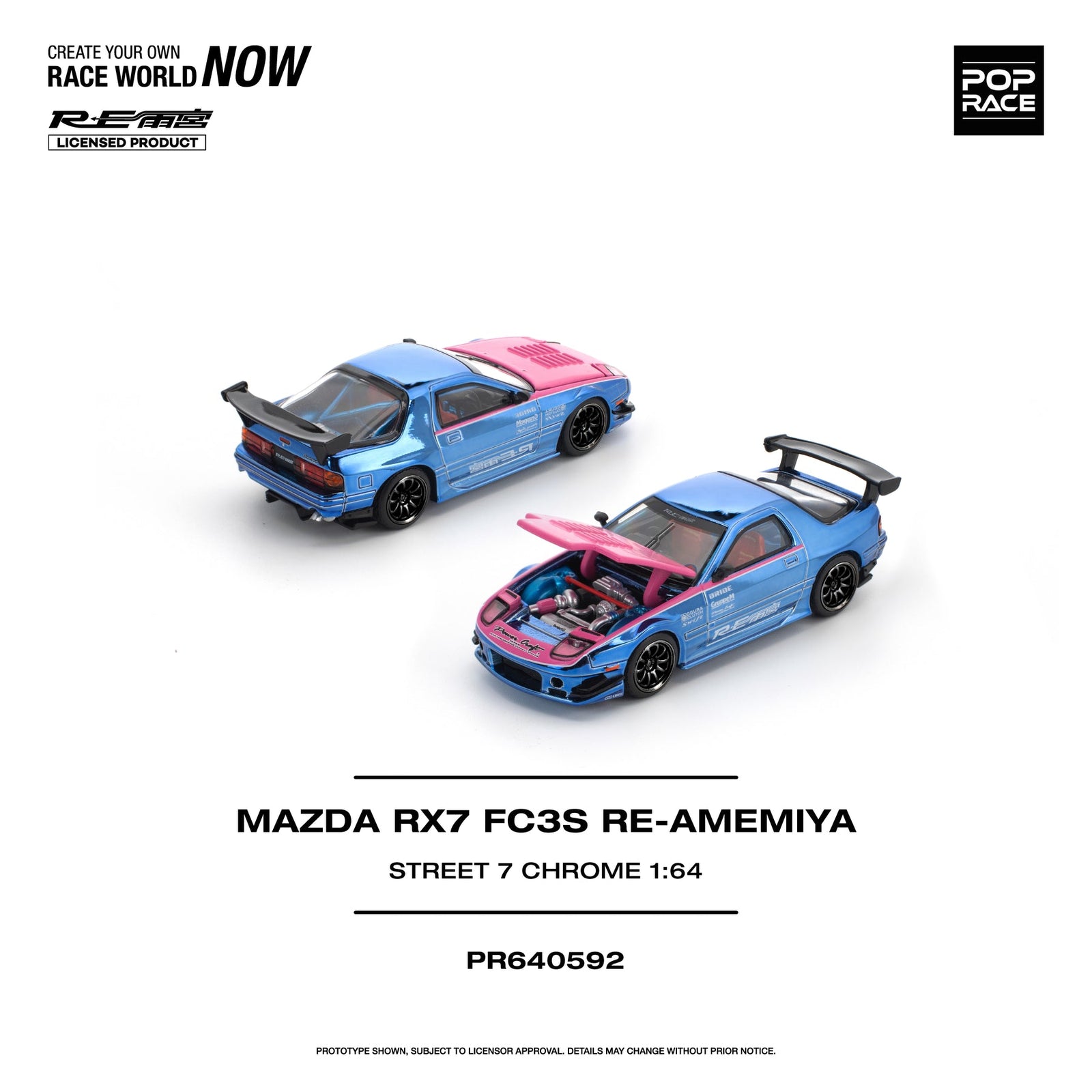 (Pre-order) POPRACE 1/64 - MAZDA RX7 (FC3S) RE-AMEMIYA STREET Diecast Model Car