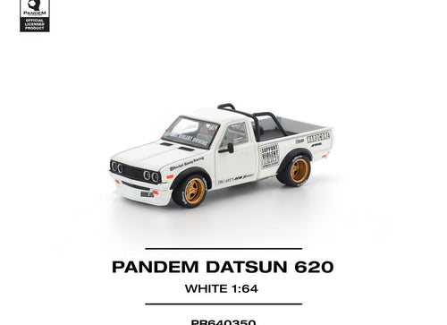Load image into Gallery viewer, POPRACE 1/64 PANDEM DATSUN 620 WHITE Diecast Model Car
