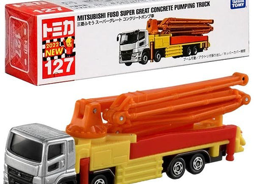 Load image into Gallery viewer, Takara Tomy Tomica Die-cast Car - No.127 Fuso SuperGreat Concrete Pumping
