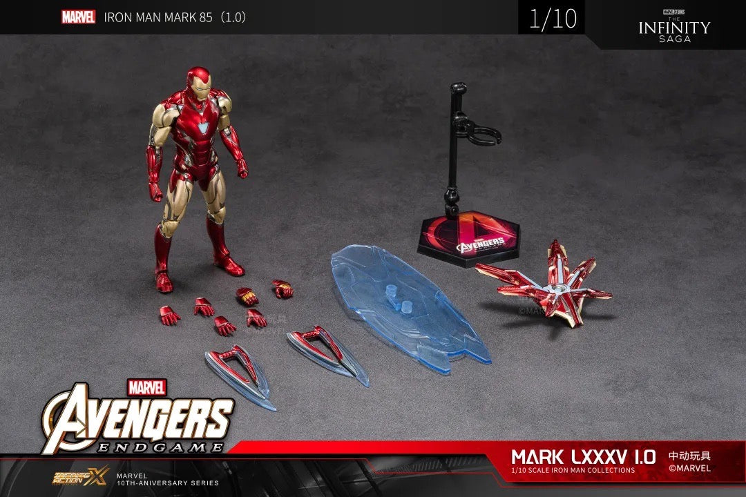 ZD Toys Marvel Avengers 1/10 Iron Man MK85 1.0 Version Action Figure Set