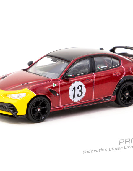 Tarmac Works 1/64 Alfa Romeo Giulia GTAm Red Yellow Diecast Model