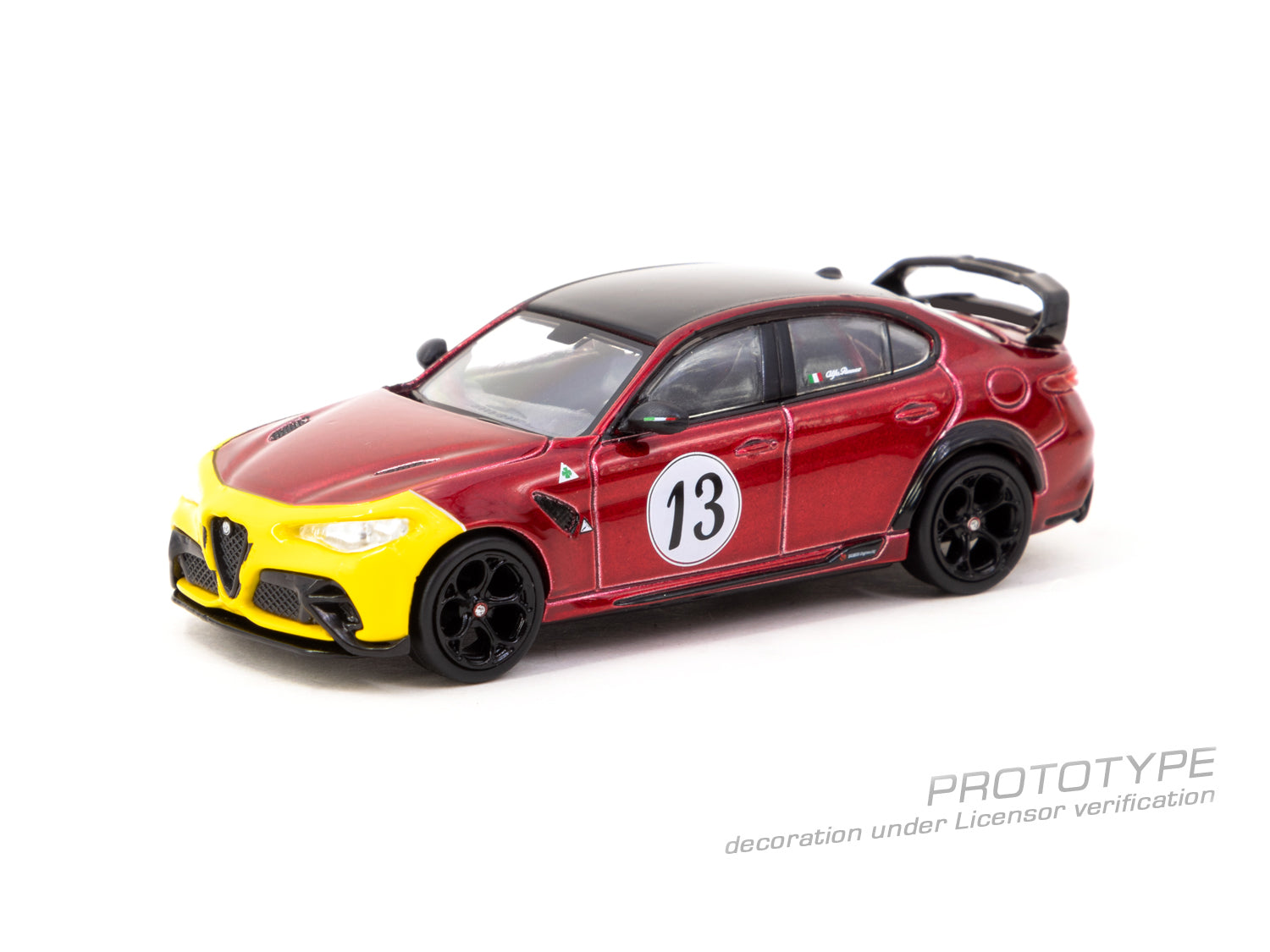Tarmac Works 1/64 Alfa Romeo Giulia GTAm Red Yellow Diecast Model