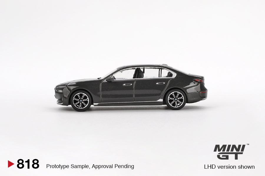 Mini GT #818 BMW i7 xDrive60 Dravit Grey RHD Diecast Model Car