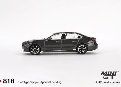 Load image into Gallery viewer, Mini GT #818 BMW i7 xDrive60 Dravit Grey LHD Diecast Model Car
