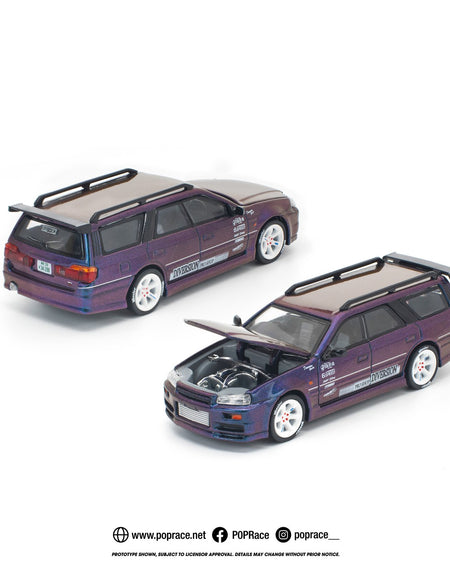 (Pre-order) POPRACE 1/64 NISSAN STAGEA MAGIC PURPLE Diecast Model Car