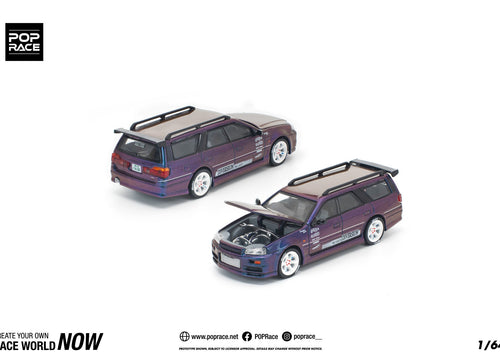 Load image into Gallery viewer, (Pre-order) POPRACE 1/64 NISSAN STAGEA MAGIC PURPLE Diecast Model Car
