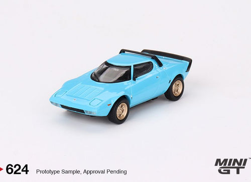 Load image into Gallery viewer, Mini GT #624 1/64 Lancia Stratos HF Stradale Azzuro Chiaro Model Car
