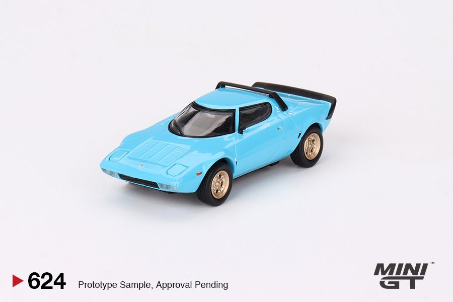 Mini GT #624 1/64 Lancia Stratos HF Stradale Azzuro Chiaro Model Car
