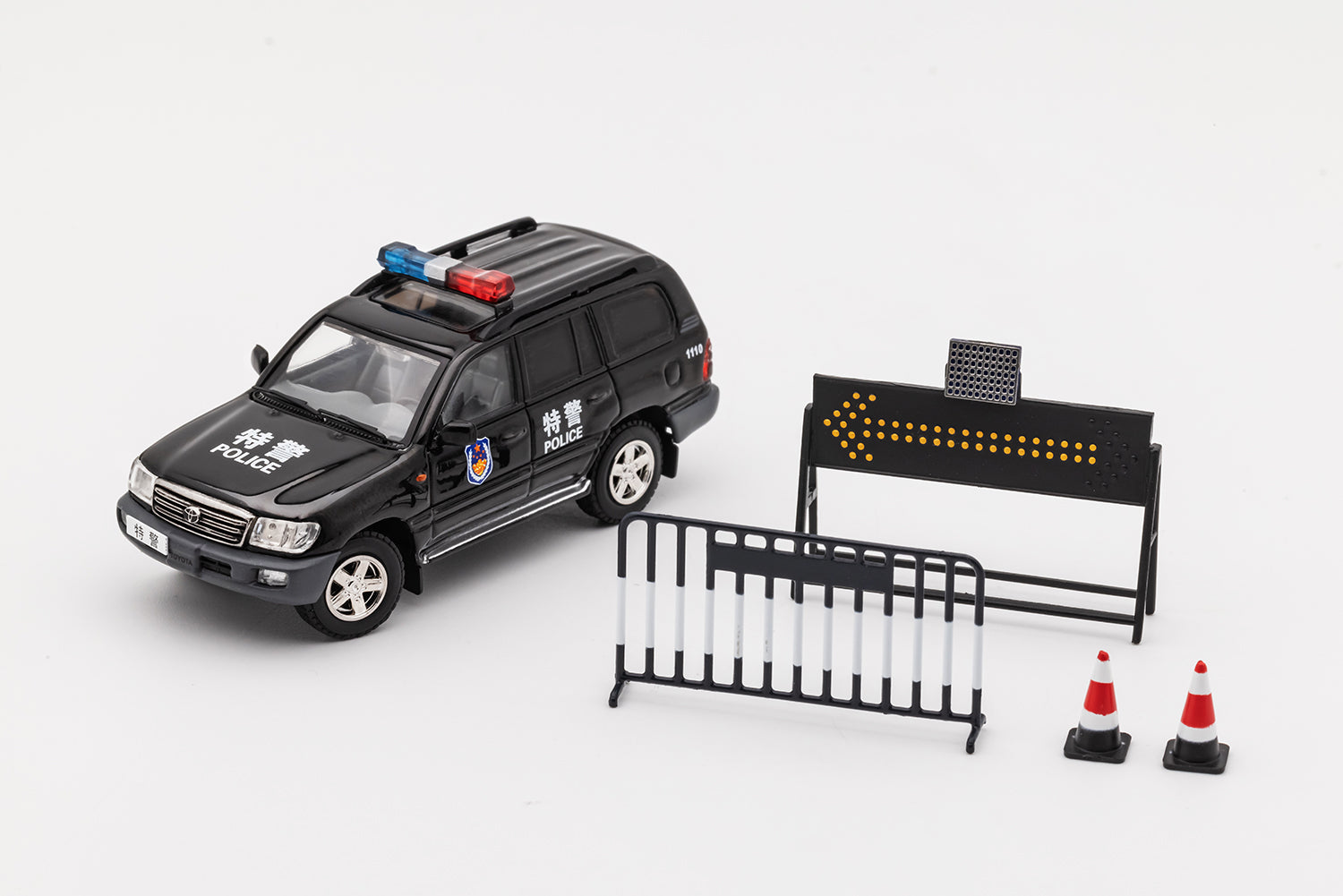 GCD 1/64 Toyota Land Cruiser 100 - S.W.A.T. (China) Black (LHD)