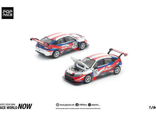 Load image into Gallery viewer, POPRACE 1/64 HONDA CIVIC TYPE-R (FL5) TCR - M&amp;K RACING Model Car
