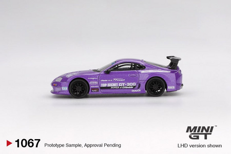 MINI GT 1/64 #1067 Toyota Supra (A80) Top Secret GT-300 Purple LHD