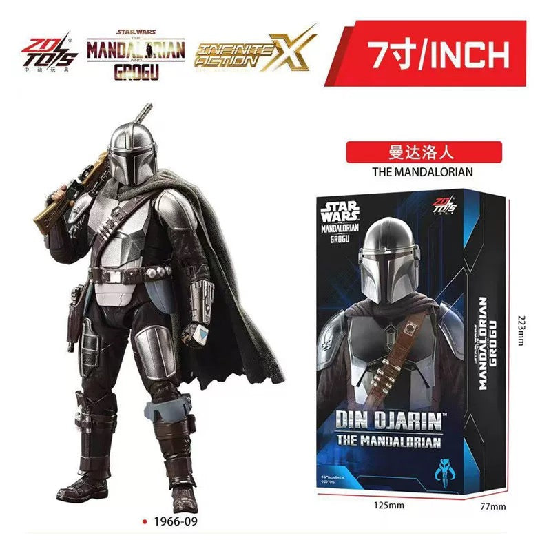 ZD Toys 7-inch Star Wars The Mandalorian and Grogu Din Djarin Action Figure