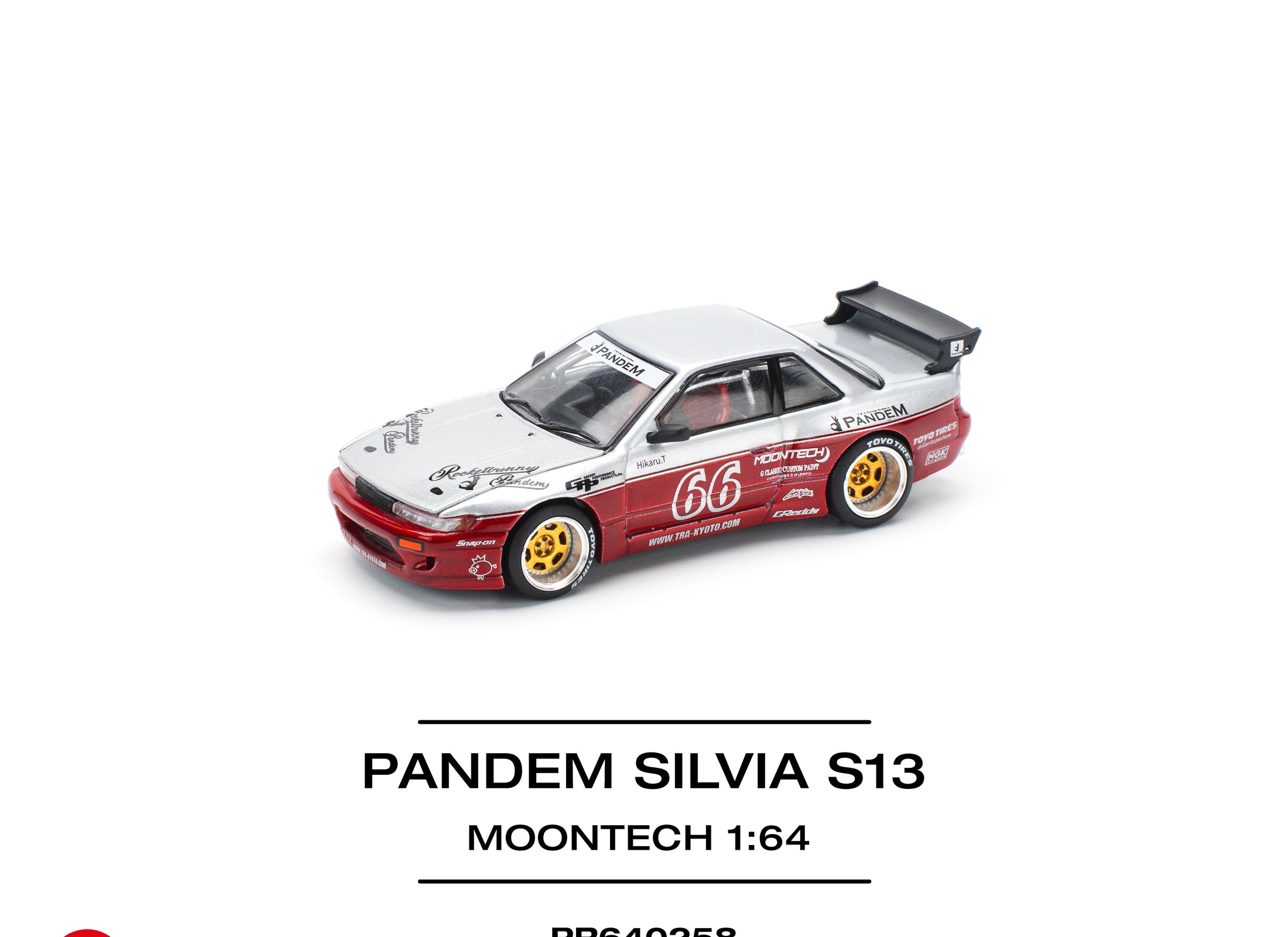 POP RACE 1/64 pandem silvia s13 - moontech red (new tooling) pr640258