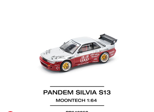Load image into Gallery viewer, POP RACE 1/64 pandem silvia s13 - moontech red (new tooling) pr640258
