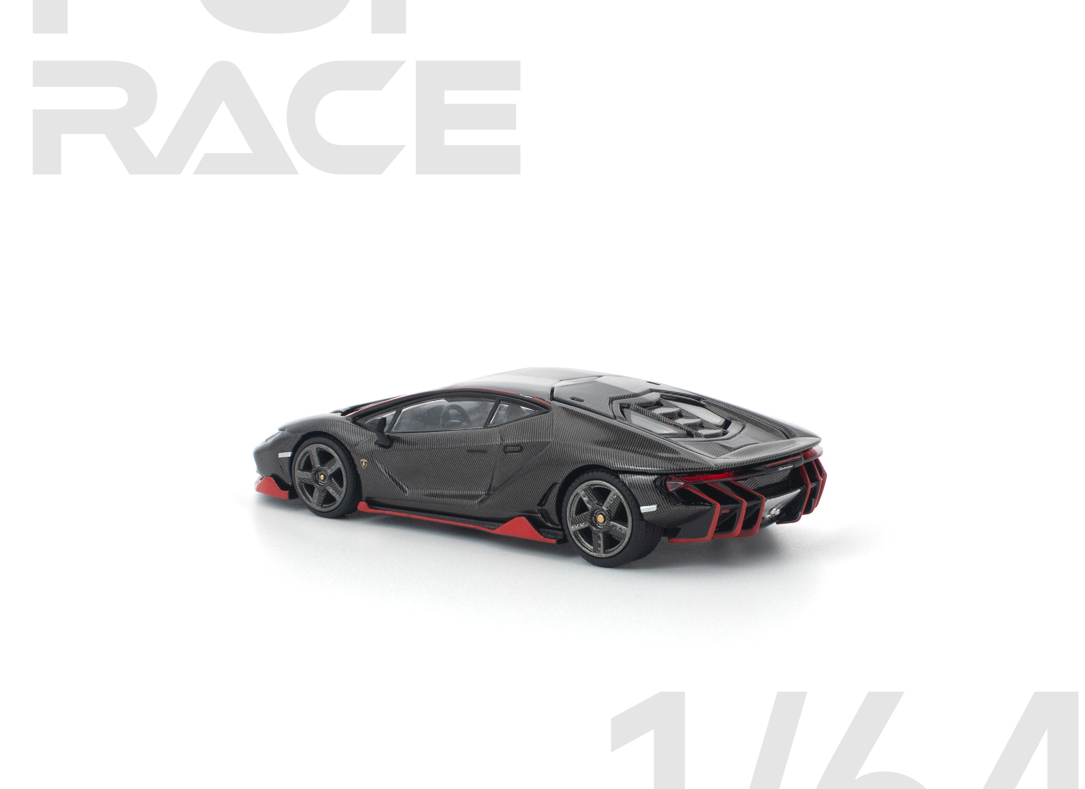 (Pre-order) POPRACE 1/64 LAMBORGHINI CENTENARIO CARBON/RED #PR640436 Model Car