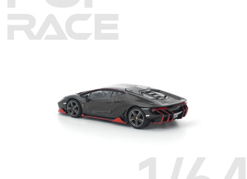 Load image into Gallery viewer, (Pre-order) POPRACE 1/64 LAMBORGHINI CENTENARIO CARBON/RED #PR640436 Model Car

