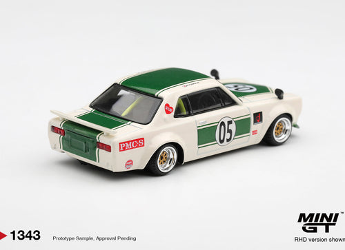 Load image into Gallery viewer, (Pre-order) Mini GT #1343 Nissan Skyline LB-WORKS "HAKOSUKA" White/Green RHD
