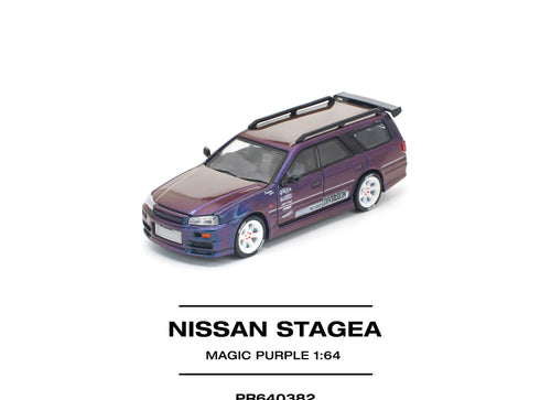 Load image into Gallery viewer, (Pre-order) POPRACE 1/64 NISSAN STAGEA MAGIC PURPLE Diecast Model Car
