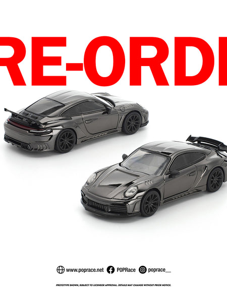 (Pre-order) POPRACE 1/64 STINGER GTR DARK CHROME Diecast Model Car
