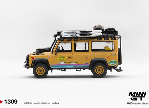 Load image into Gallery viewer, (Pre-order) Mini GT #1309 Land Rover Defender 110 1998 Camel Trophy CT.10 USA
