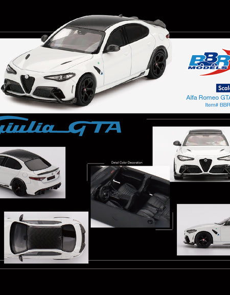 BBR 1:64 Alfa Romeo Giulia GTA  White Die-Cast Model Car