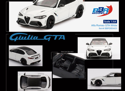 Load image into Gallery viewer, BBR 1:64 Alfa Romeo Giulia GTA  White Die-Cast Model Car
