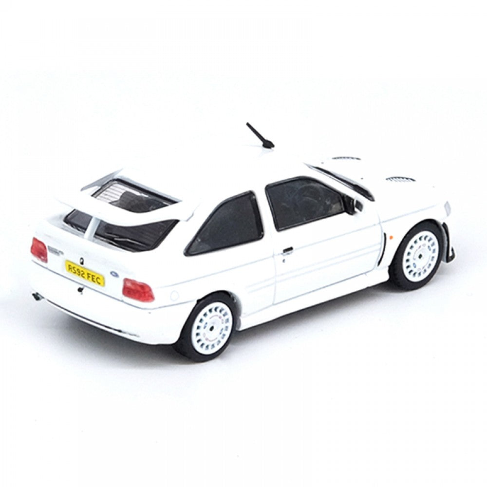 INNO64 1/64 FORD ESCORT RS COSWORTH WHITE LHD DIECAST WITH OZ RALLY RACING WHEEL