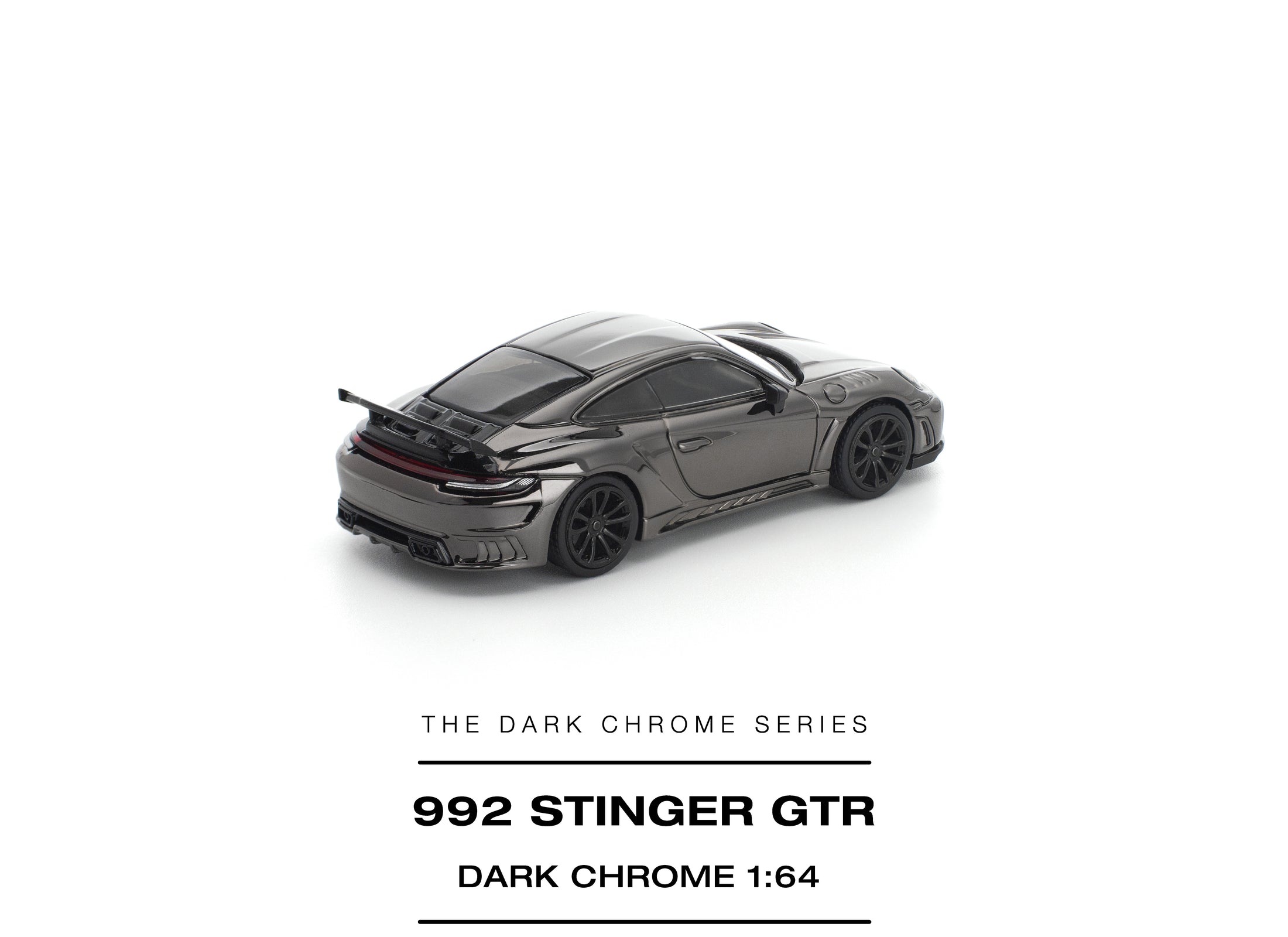 (Pre-order) POPRACE 1/64 STINGER GTR DARK CHROME Diecast Model Car