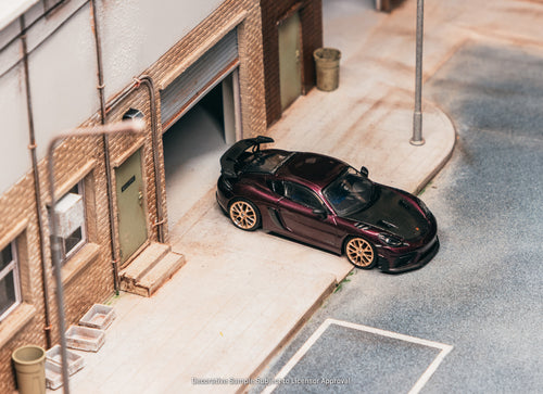 Load image into Gallery viewer, (Pre-order) Tarmac Works 1/64 Porsche Cayman GT4RS Amethyst Metallic Model Car

