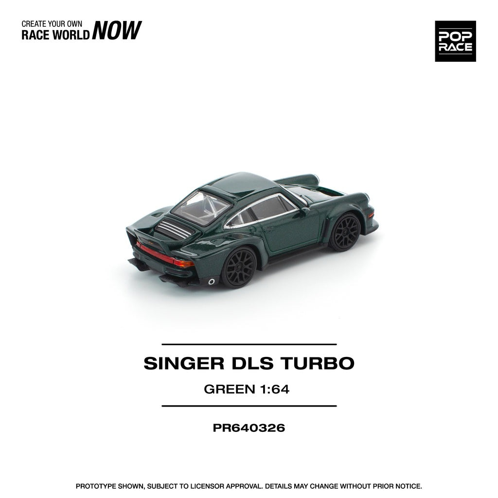 (Pre-order) POPRACE 1/64 SINGER DLS TURBO (ROAD) GREEN Diecast Model Car