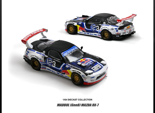 Load image into Gallery viewer, (Pre-order) INNO64 1/64 MAZDA RX-7 MAD MIKE "MADBUL Gen8" Diecast Model Car
