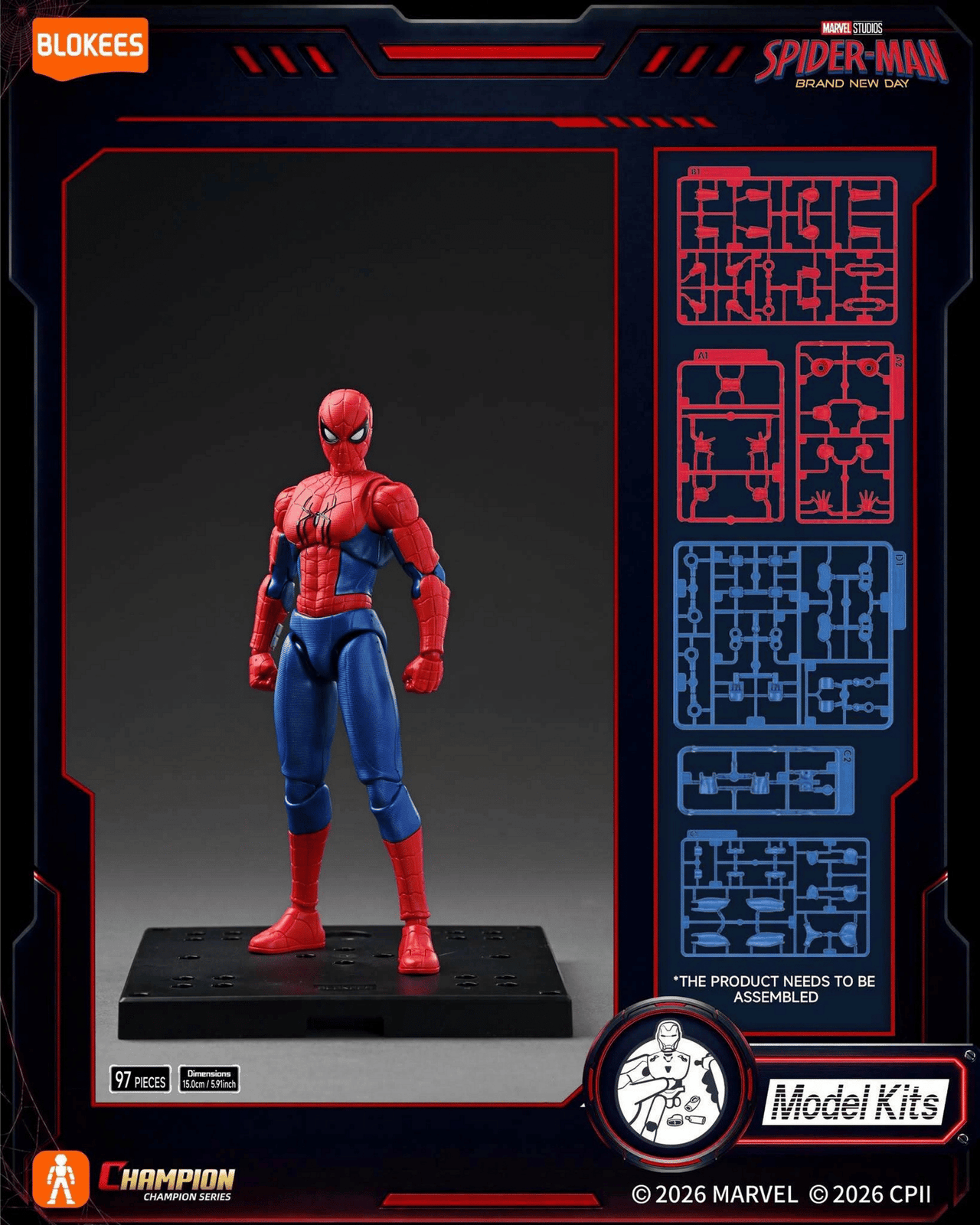 Blokees Marvel Champion Class Spider-Man Brand New Day Model Kit Action Figure