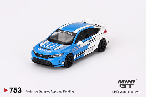 Load image into Gallery viewer, Mini GT #753 1/64 Honda Civic Type R #3 2023 Pace Car Blue Model Car
