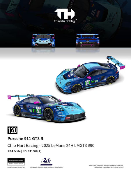 (Pre-order) Trends Hobby 1/64  Diecast Porsche 911 GT3 R LeMan 24H 2025 #90