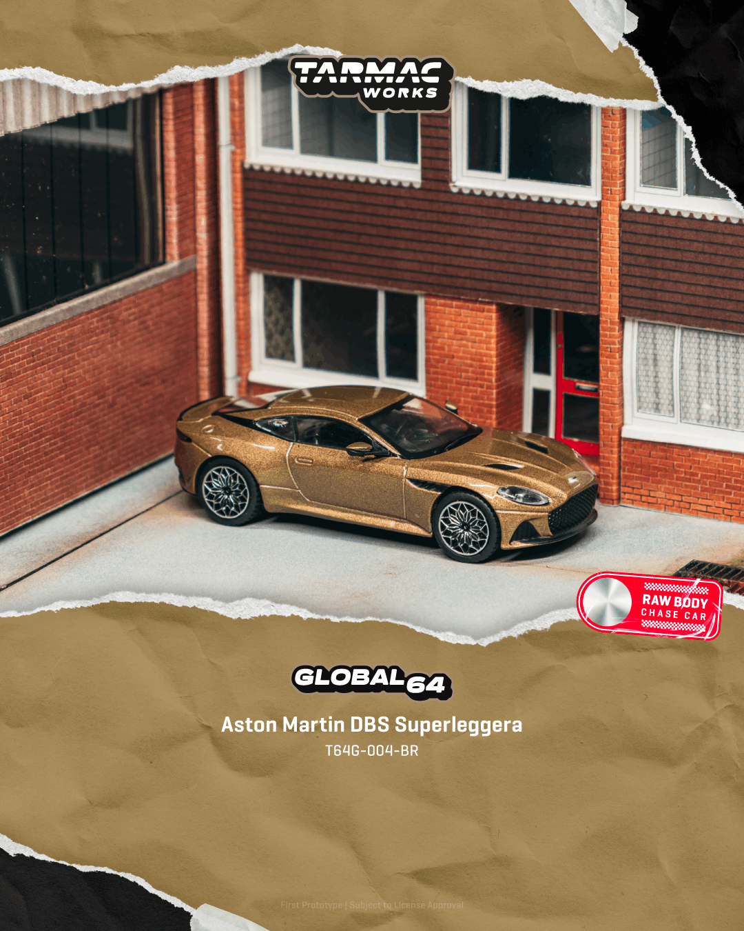 (Pre-order) Tarmac Works 1/64 Aston Martin DBS Superleggera Brown Metallic Model