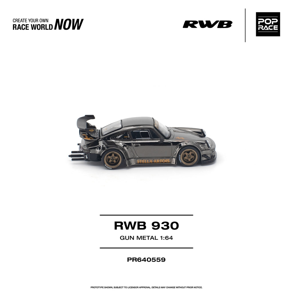 (Pre-order) POPRACE 1/64 - RWB 930 GUN METAL Opening Rear Engine Cover