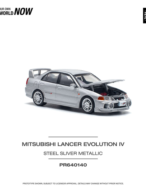 Load image into Gallery viewer, POPRACE 1/64 MITSUBISHI LANCER EVOLUTION IV - STEEL SILVER Model
