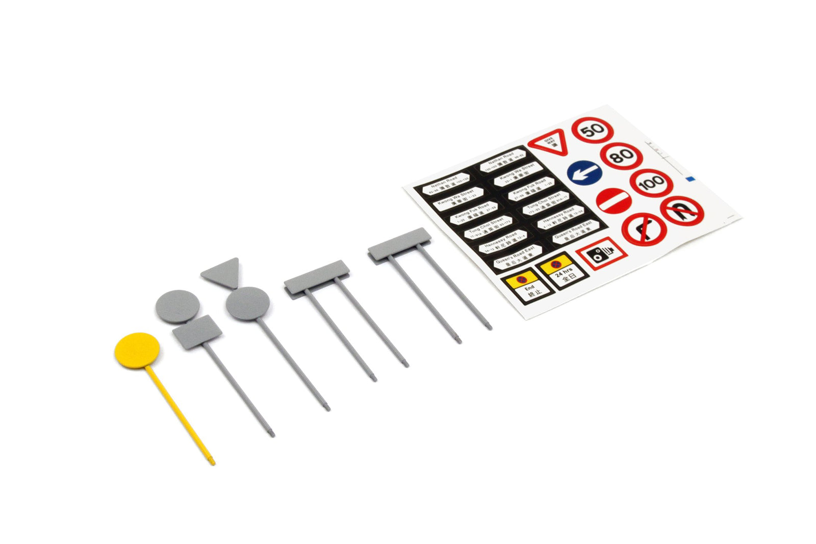 TINY Hong Kong City 1/43 Ax4 Metal Traffic Road Sign Accessory SET Model Diorama